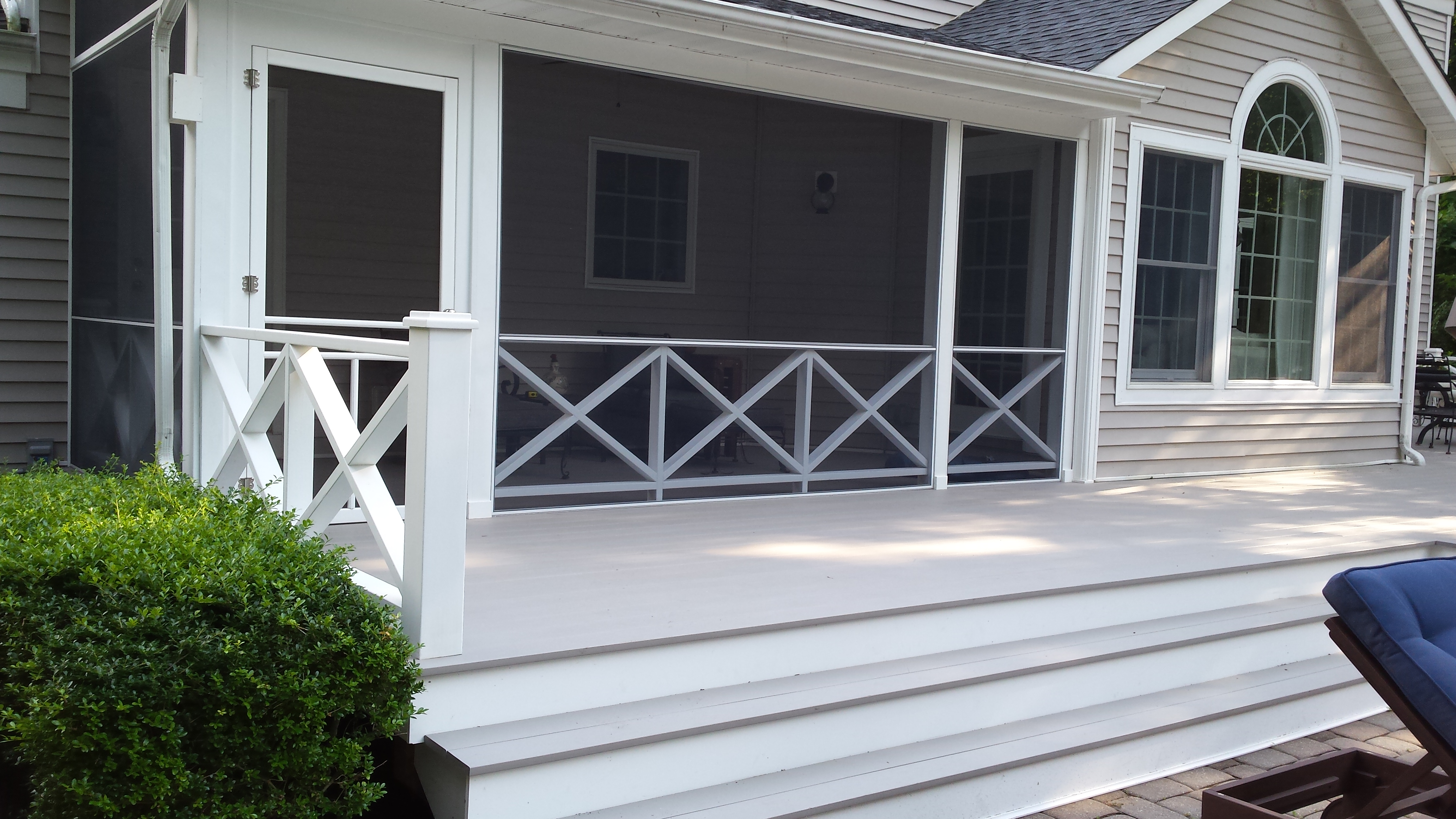 Deck with Wide Steps and Railing