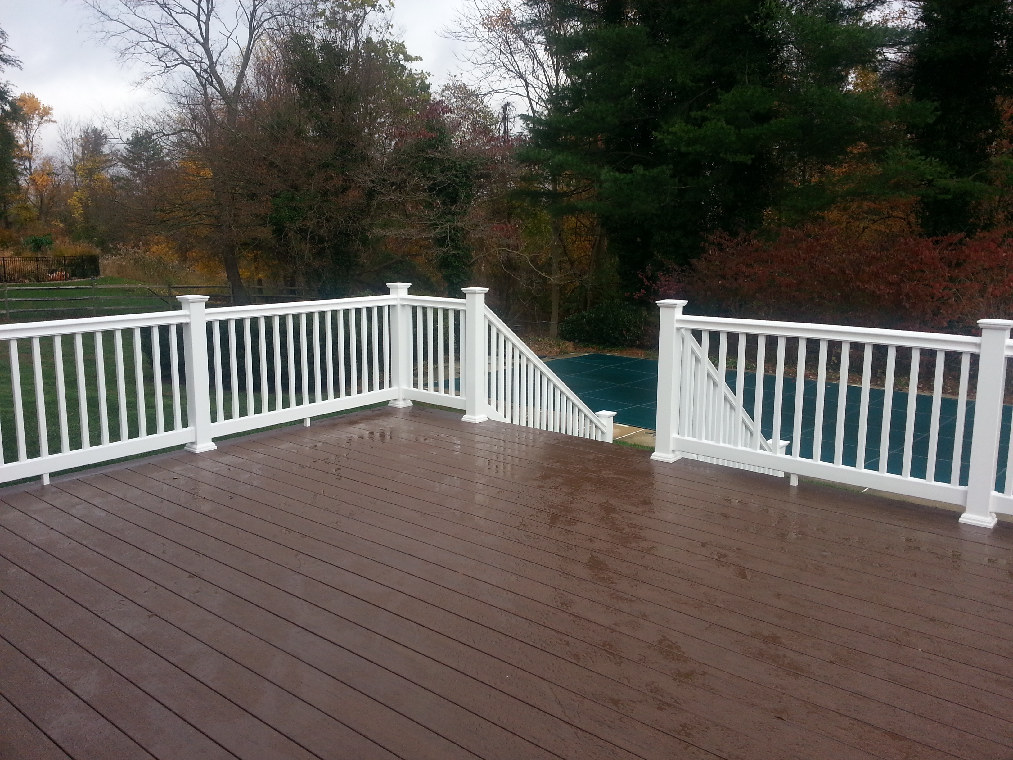 Deck with White Railing