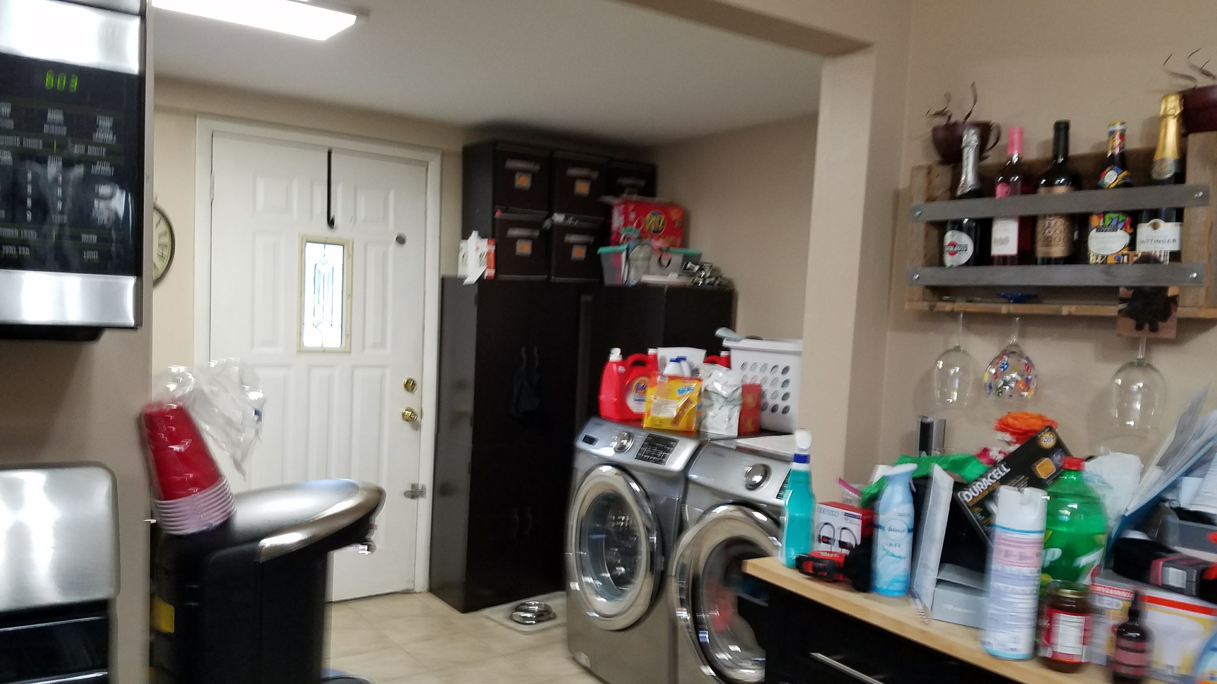 Cluttered Laundry Room